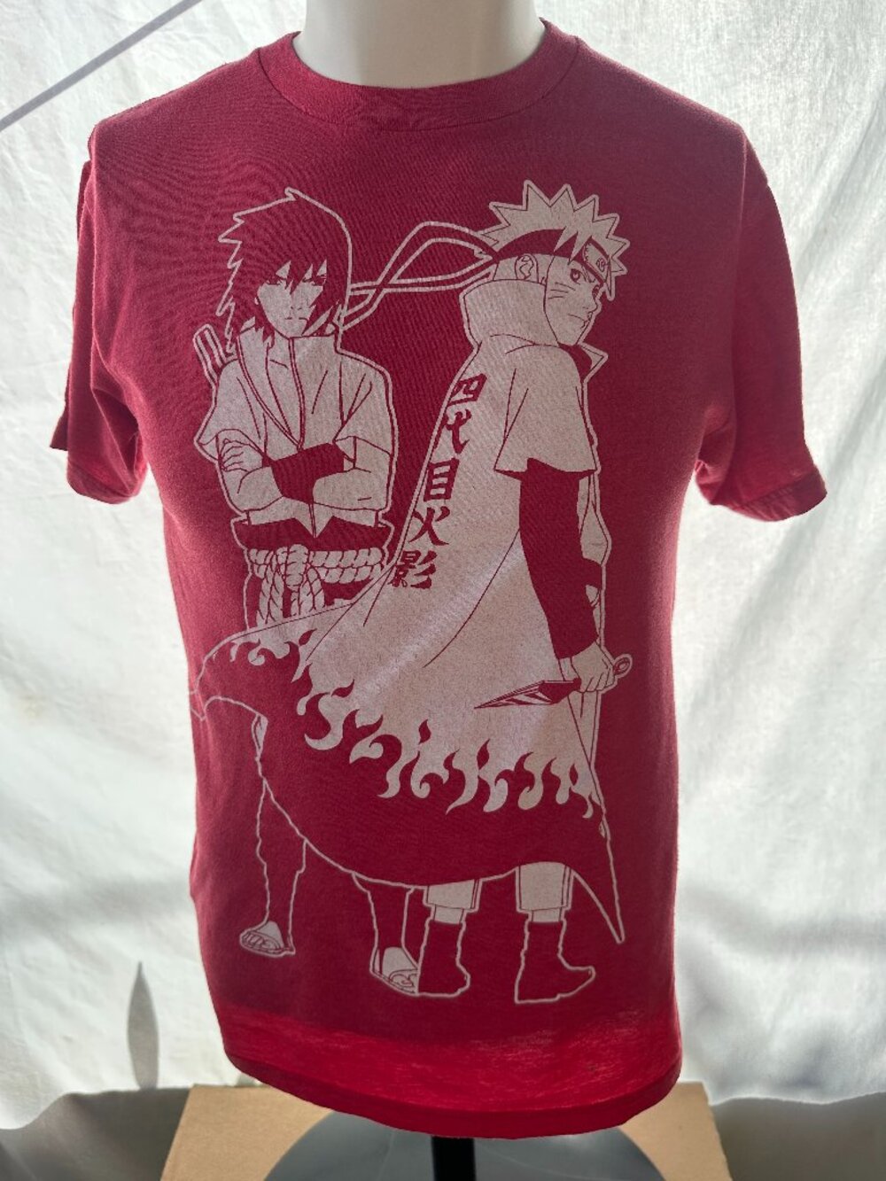 Naruto Shippuden Men's Red T Shirt Size Small Ripple Junction Cotton Polyester